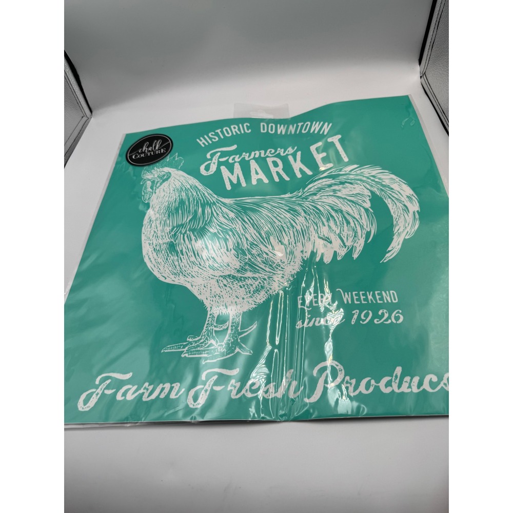 Chalk Couture Farmers Market Rooster Silk Screen Transfer 10517104 New